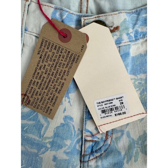 Current/Elliott Womens Blue Rose Boyfriend Shorts Size 29 Cotton Blend High Rise - Picture 5 of 13